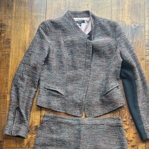 Ann Taylor 12T tall Tweed jacket moto style